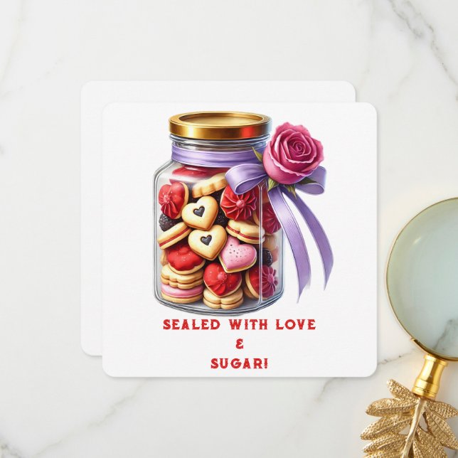 Kajarkärlek - Alla hjärtans dag-kort Tack Kort (Fram/Back In Situ)