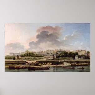 Kajen och byn av Passy i 1757 Poster