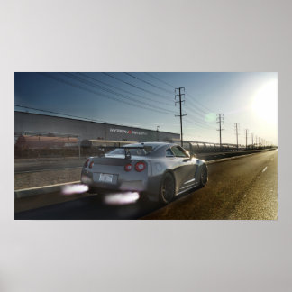 ’Kaji’ Nissan GT-R Shooting Flames in California Poster