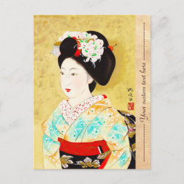 Kajiwara Hisako A Kyoto Maiko geisha bra art Vykort
