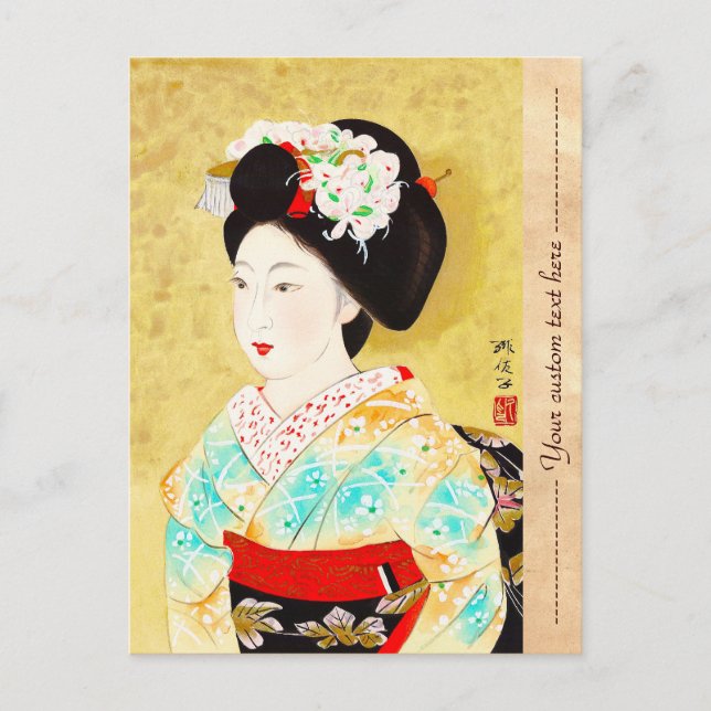 Kajiwara Hisako A Kyoto Maiko geisha bra art Vykort (Framsida)