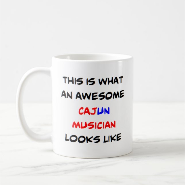 kajun musiker, fantastisk kaffemugg (Vänster)