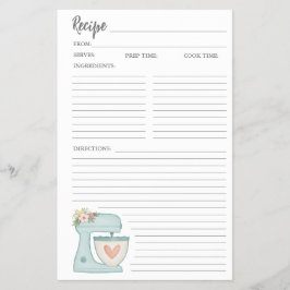 Kaka bakerkortsfälla för enkel Blommigt med blanda Flygblad