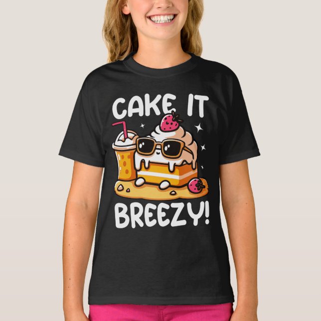 Kaka det brinnande kakssegmentet i Beach Baker T Shirt (Framsida)