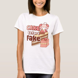 Kaka före Fake Cute Cute rosa T-shirt