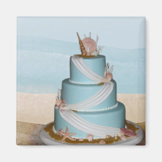 Kaka från elegant Sea Snäcka Bröllop Magnet