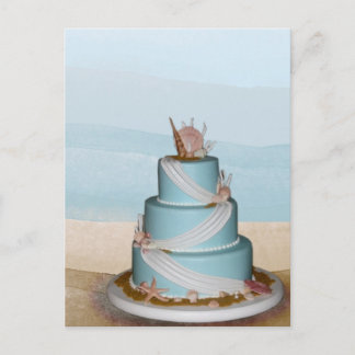 Kaka från elegant Sea Snäcka Bröllop Vykort