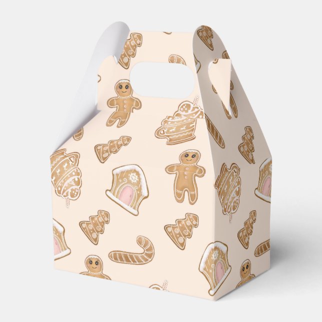 Kaka från mönster i julgingerbröd presentaskar (Framsidan Sidan)