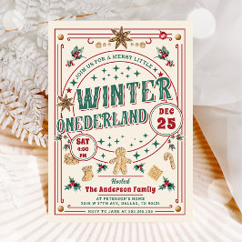 Kaka jul vinter ONEderland födelsedag Inbjudningar