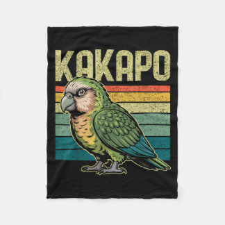 Kaka Nya Zeeland Kaka Fågel Papegoja Retro Vintage Fleecefilt