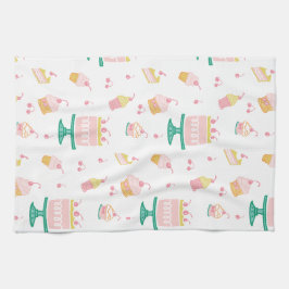 Kaka och Muffinsar för viskartad Rosa Kökshandduk