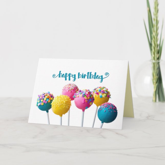 Kaka pops Birday Card Kort (Framsida)