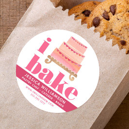 Kaka Rosa Orange Guld-konditorkartyp, fetstil Runt Klistermärke