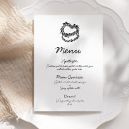 Kakaj Bröllop Menu Inbjudningar