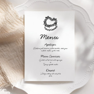 Kakaj Bröllop Menu Inbjudningar