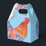 Kakaj för tupp-Bröllop-katodblått (Chicken Red Blu Presentaskar<br><div class="desc">Favoritrutor för tupp-Bröllop-kummeln,  fullständigt Anpassade. Designad från en av mina vattenfärgsmålningar.</div>