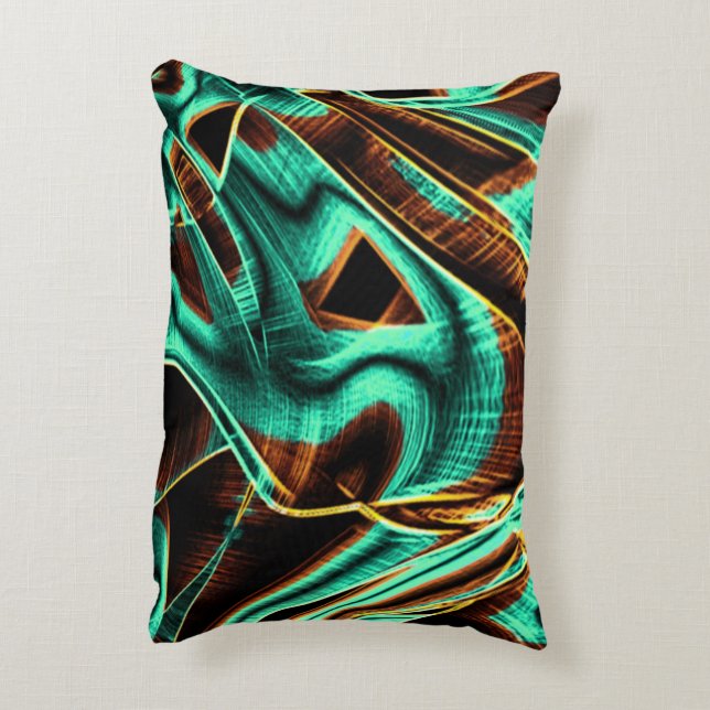 Kakamarin- och kaffeodlingar med mycket vriden tap prydnadskudde (Baksidan(Vertikal))