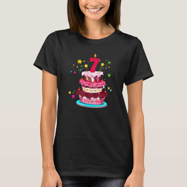 Kakan 7:e födelsedag 7 år gamla födelsedagsdagar G T Shirt (Framsida)