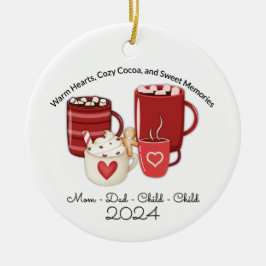 Kakao för fyra julgransprydnad keramik