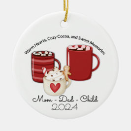 Kakao för tre julgransprydnad keramik