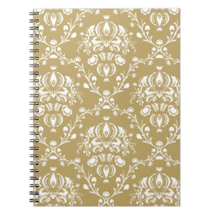 Kakao och Cream Damask Anteckningsbok