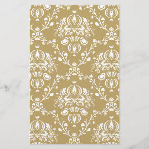 Kakao och Cream Damask Brevpapper