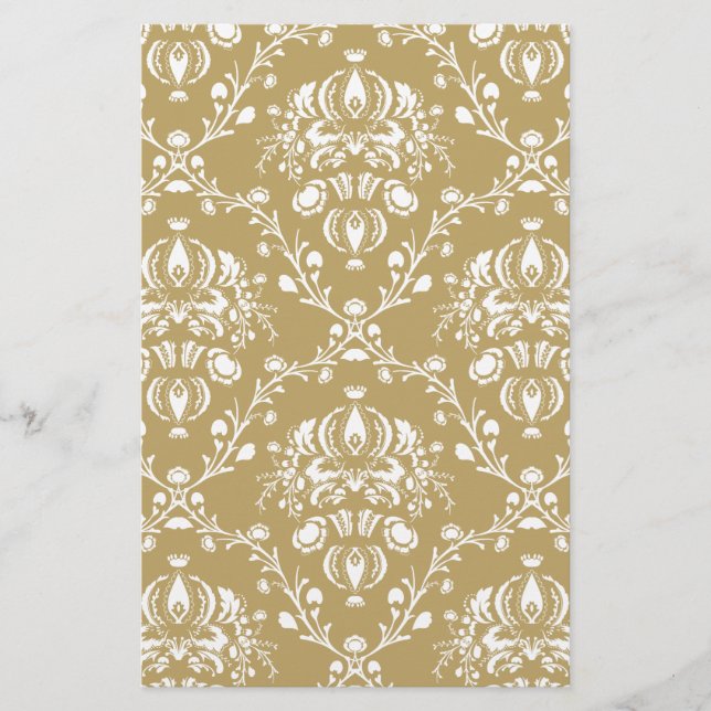 Kakao och Cream Damask Brevpapper (Framsida)
