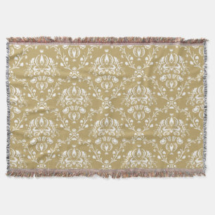 Kakao och Cream Damask Filt