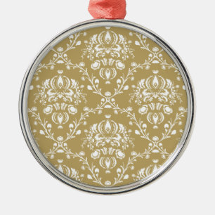 Kakao och Cream Damask Julgransprydnad Metall