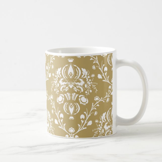 Kakao och Cream Damask Kaffemugg (Höger)