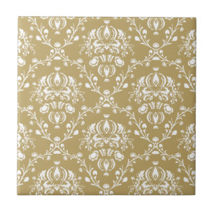 Kakao och Cream Damask Kakelplatta