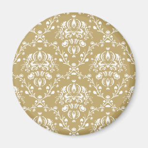 Kakao och Cream Damask Magnet