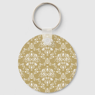 Kakao och Cream Damask Nyckelring