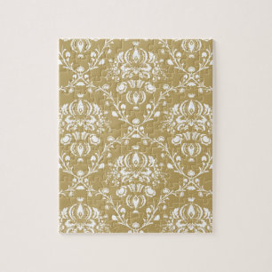 Kakao och Cream Damask Pussel