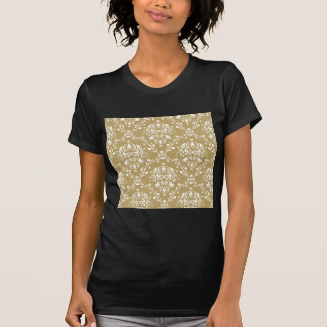 Kakao och Cream Damask Tee (Framsida)