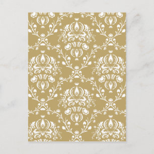 Kakao och Cream Damask Vykort
