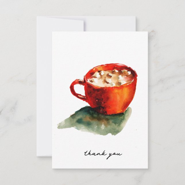 Kakao och marshmallow av hett tack kort (Framsida)