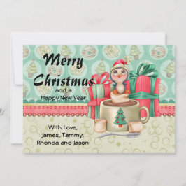 Kakao Penguin-julhälsningar Julkort