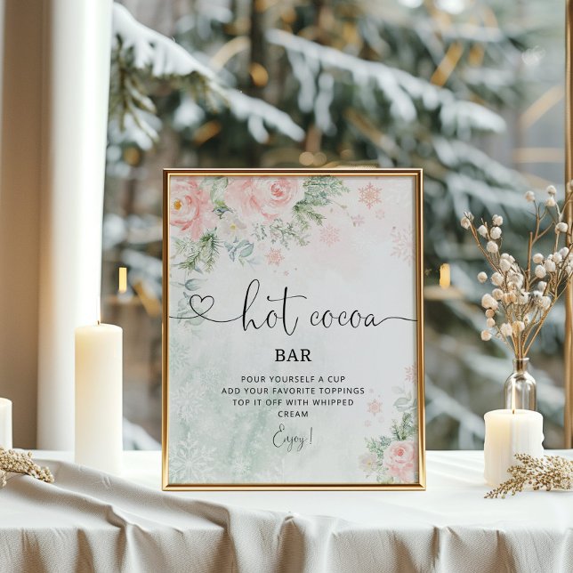 Kakao pub i Hetten Snöflingor i  Rosa Poster (Skapare uppladdad)