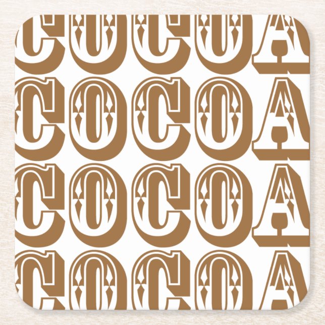 Kakao Underlägg Papper Kvadrat (Framsidan)