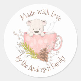 Kakaoblandning (etikett) för vinterpärm Hett Runt Klistermärke