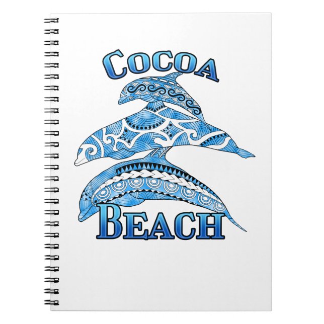 Kakaobloda Florida Vacation Tribal Dolphins Anteckningsbok (Framsidan)