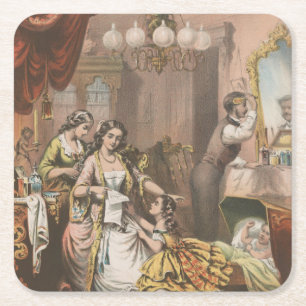 Kakaoglycerin, Circa 1860 Underlägg Papper Kvadrat