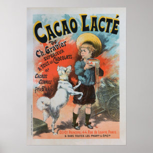 Kakaolacte, 1893 franska vintage affisch
