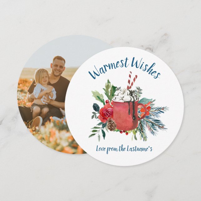 Kakaoportet för snabbaste Önskemål-Hetten - julfot Inbjudningar (Fram/baksida)