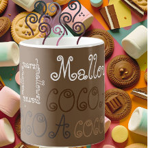 Kakaosmarshmallow hett Choklad typography art