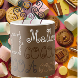 Kakaosmarshmallow hett Choklad typography art Kaffemugg