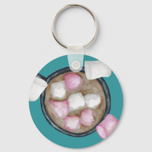 Kakaosmarshmallow hett chokladgodis vintertid nyckelring