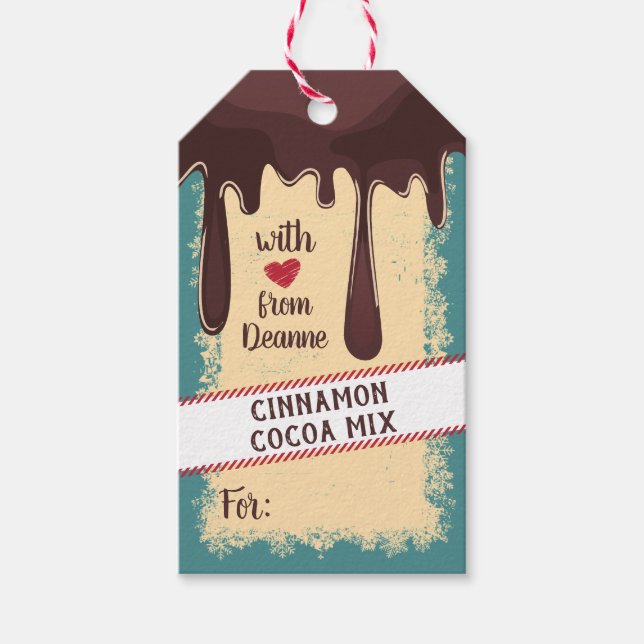 Kakaosmör i en märkre med burk-gåva presentetikett (Framsidan)