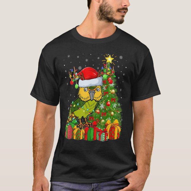 Kakapo Bird   Xmas Holiday Santa Kakapo Christmas  T Shirt (Framsida)